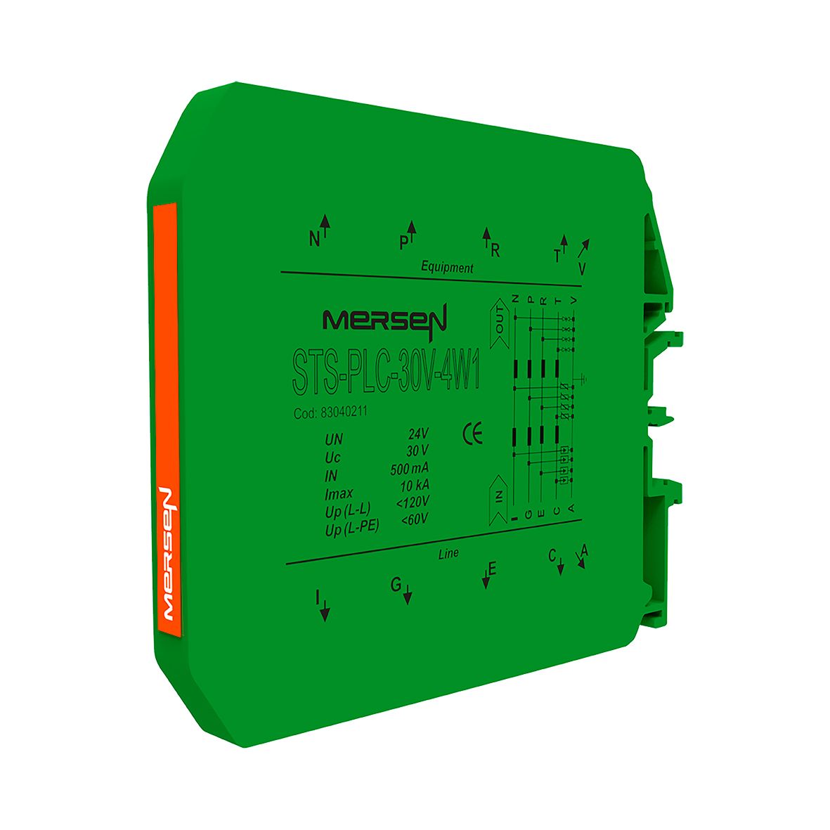 83040211 - SPD for analog signals terminal block format, 4 protected wires, 24 V, 10 kA.